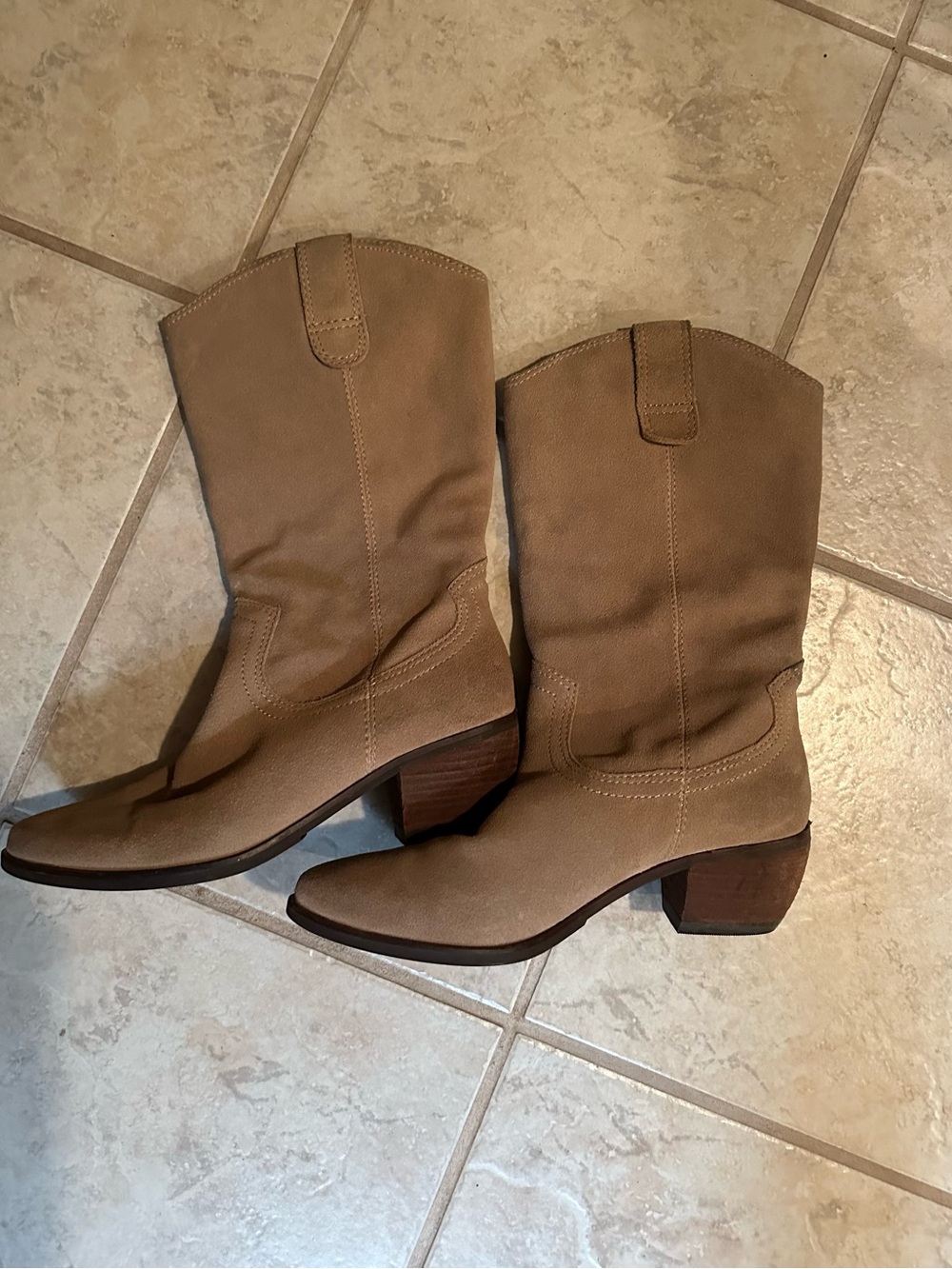 Matisse Taupe Suede Mid-Calf Western Boots